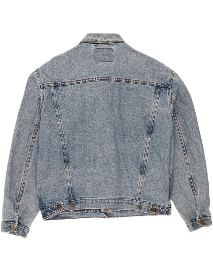 Vintage hombres chaqueta de mezclilla Reino Unido 40 algodón azul grande