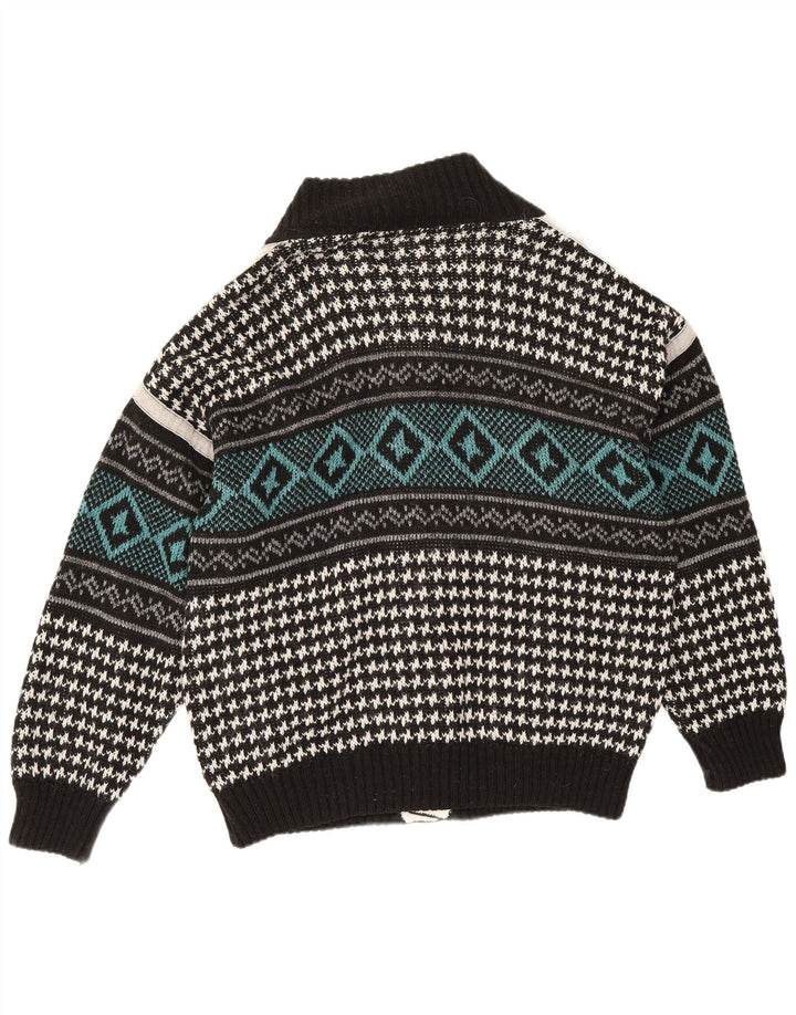 Vintage hombres Cardigan suéter XL multicolor geométrico