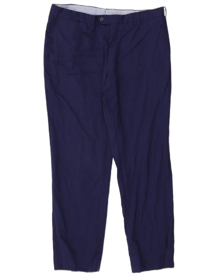 Pantalón Traje Recto Hombre Massimo Dutti W34 L29 Azul Marino