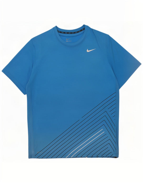 Nike Camiseta Dri Fit para hombre Top 2XL Poliéster geométrico azul