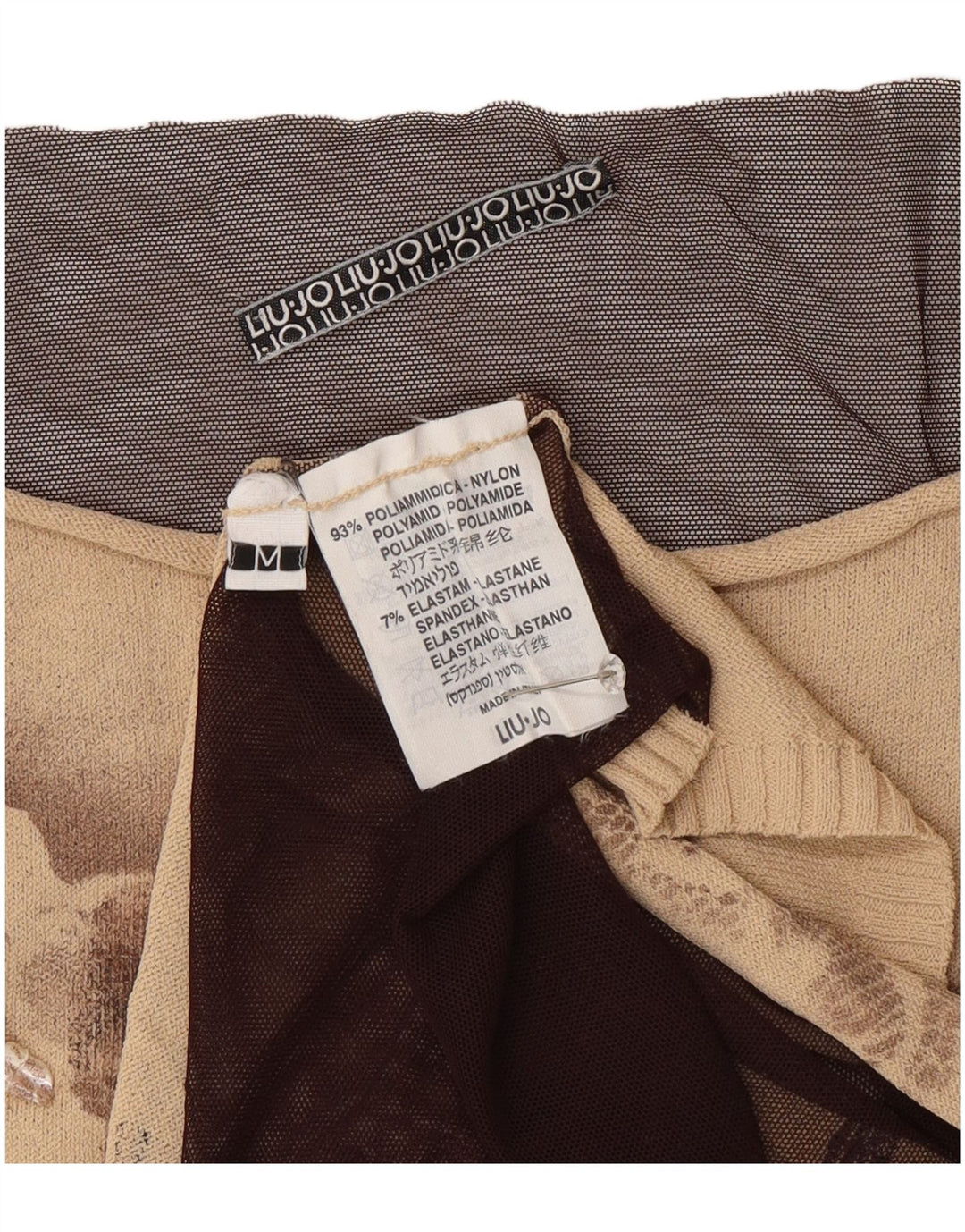 Liu Jo Blusa transparente para mujer UK 42 Bloque de color beige medio