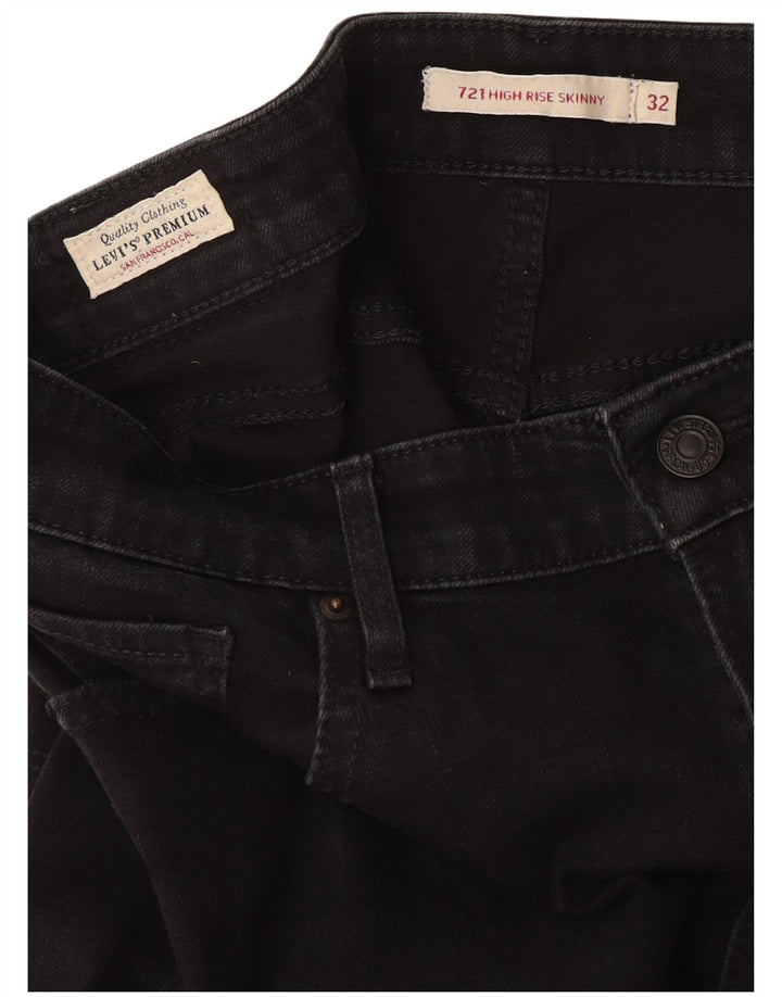 Levi's Vaqueros pitillo de talle alto 721 para mujer W32 L30 Negro