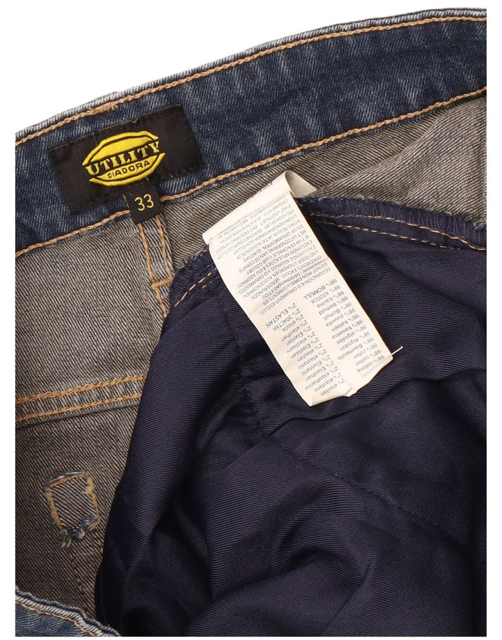 DIADORA Shorts Cargo Denim Hombre W33 Algodón Azul Medio