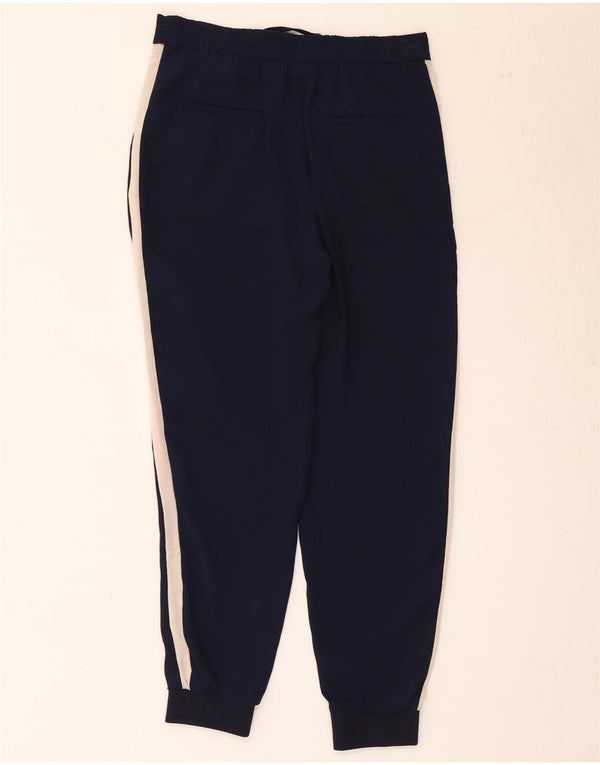 Zara Mujer Pantalones De Chándal Joggers UK 6 XS Azul Marino Colorblock