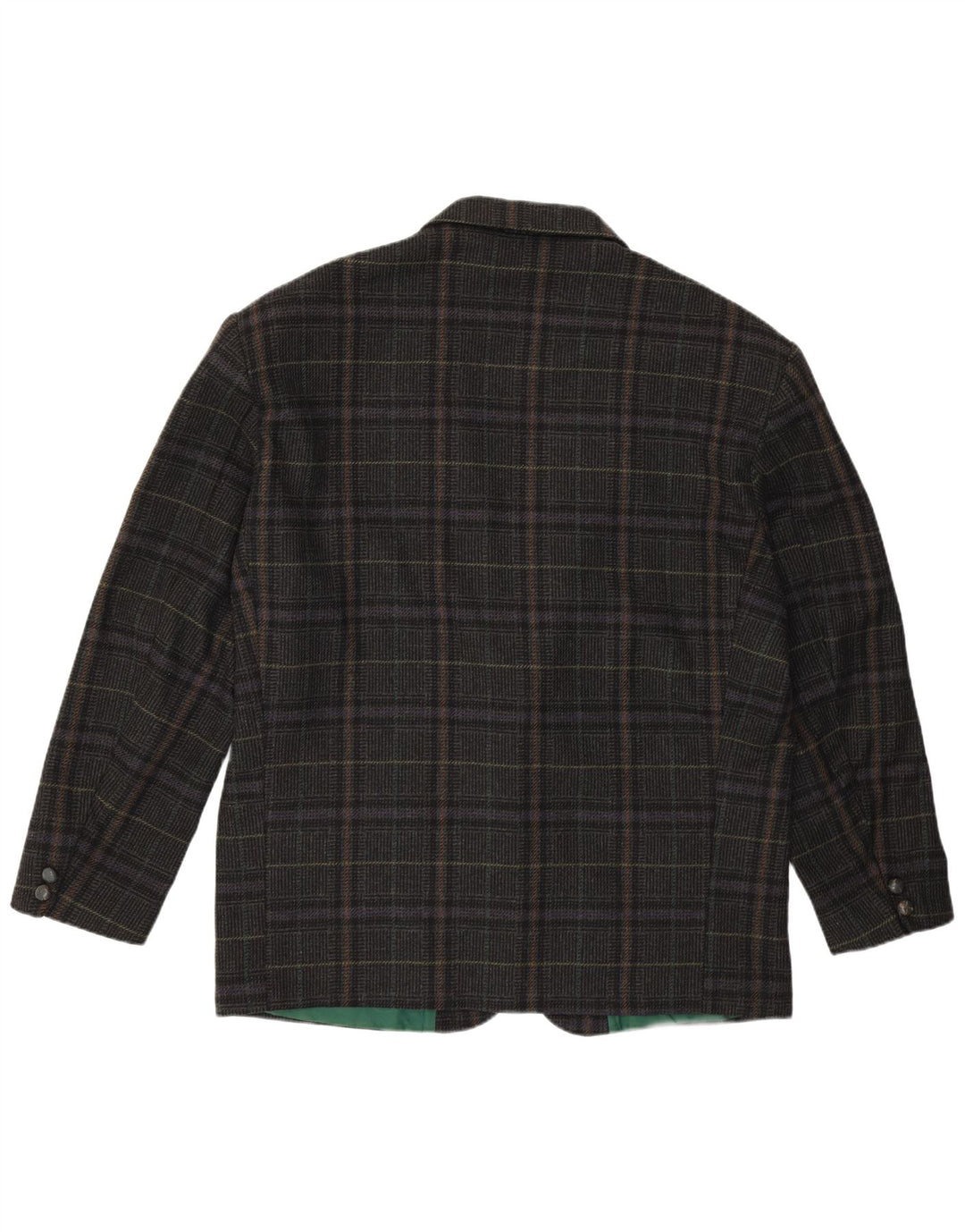 VINTAGE Chaqueta Blazer de 2 Botones para Hombre IT 54 2XL Lana a Cuadros Gris