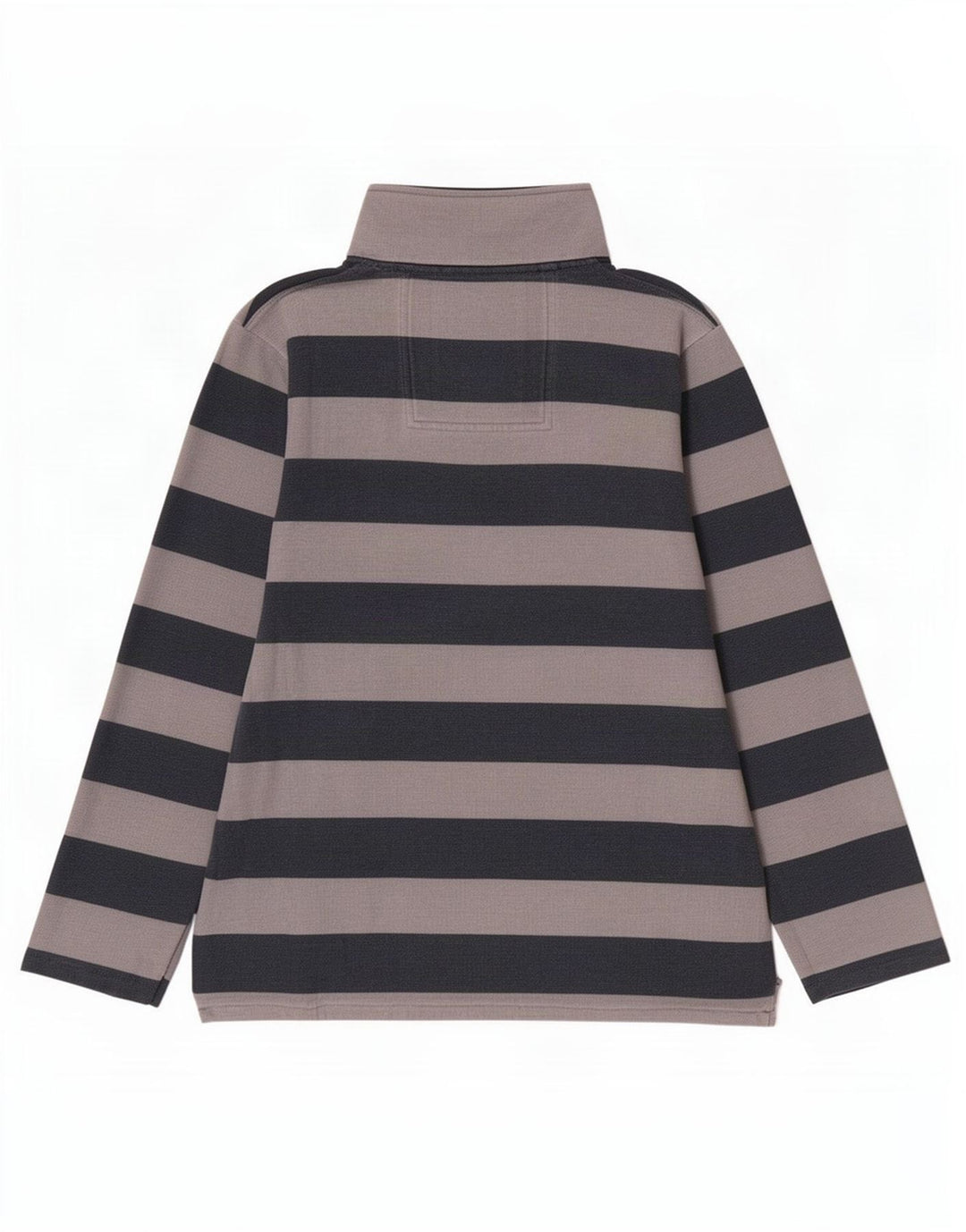 Crew Clothing - Sudadera con cuello y cremallera para hombre, color gris medio a rayas