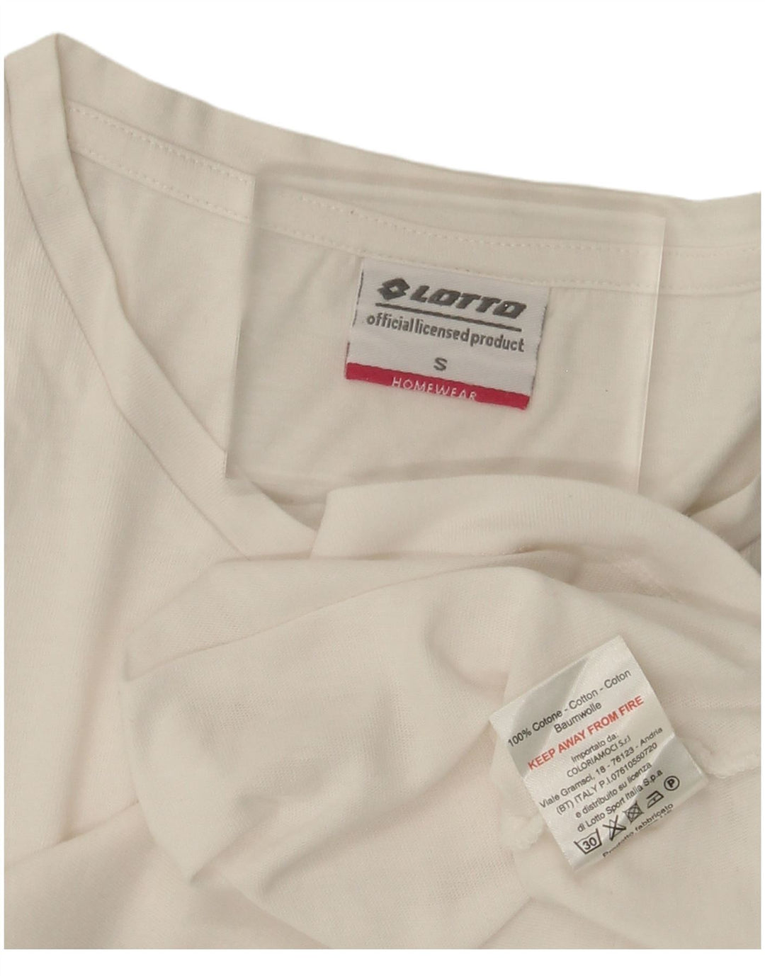 LOTTO Camiseta Mujer Top UK 10 Small Blanco Algodón