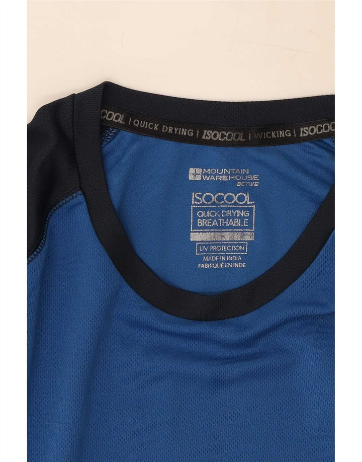 Camiseta IsoCool de manga larga para hombre de Mountain Warehouse con bloques de color azul medio