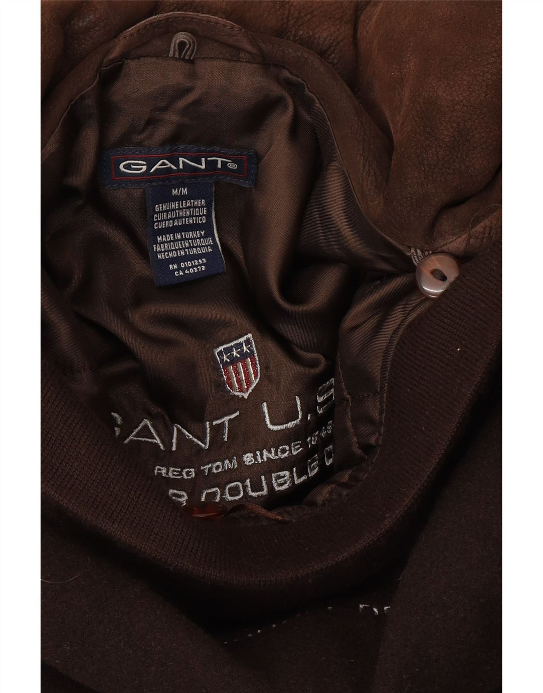 Gant Abrigo cortavientos de cuero holgado para hombre UK 38 Marrón medio