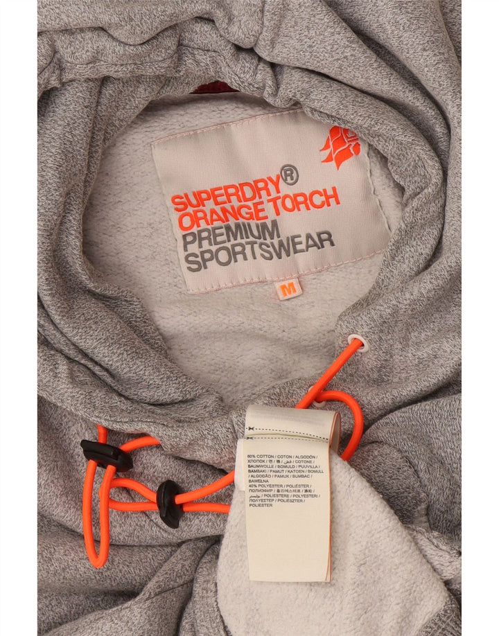 SUPERDRY Jersey con capucha para mujer UK 44 Algodón moteado gris medio