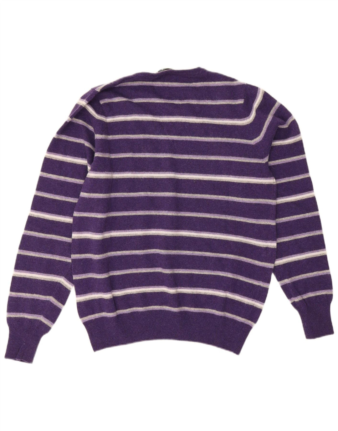 Brooksfield Jersey con cuello en V para hombre IT 48 Lana a rayas morada mediana
