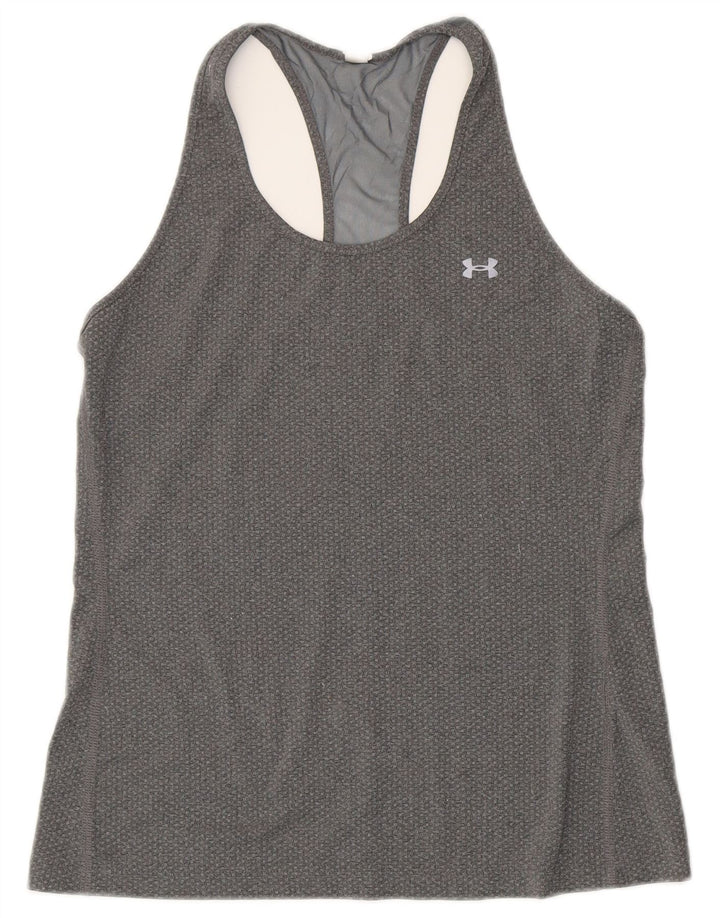 Under Armour Camiseta sin mangas Heat Gear para mujer Reino Unido 12 Poliéster gris medio