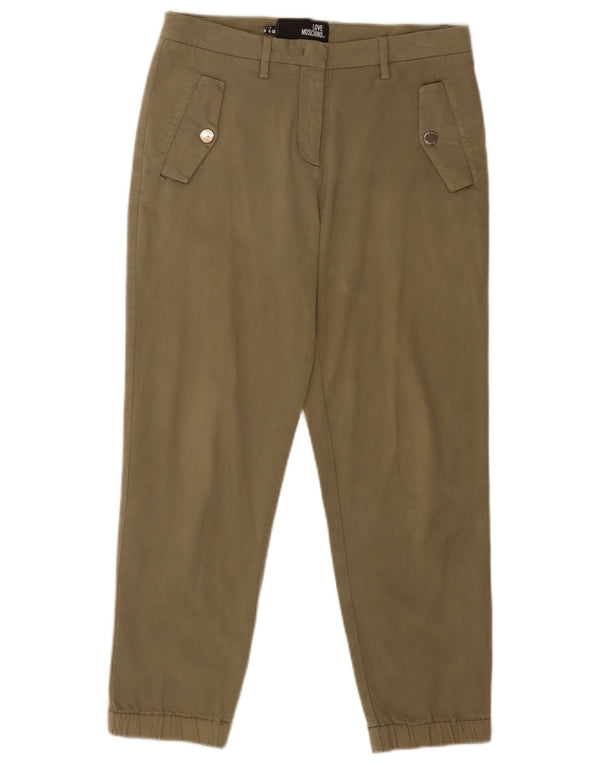 Moschino Pantalones Cortos Rectos para Mujer UK 8 Small W28 L25 Algodón Caqui