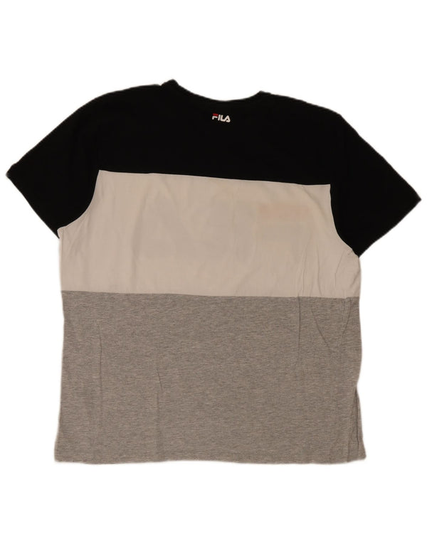 Fila Camiseta gráfica para hombre Top XL Algodón color block multicolor