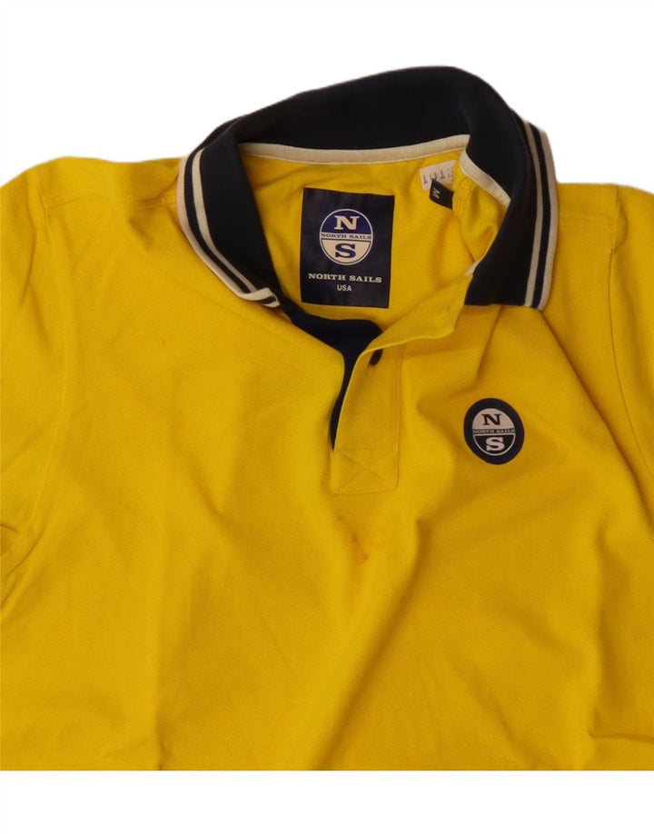 Polo North Sails Hombre De Algodón Color Block Amarillo Medio