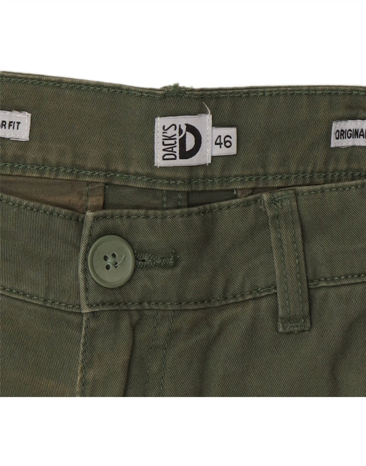 Dack's Pantalones cortos chinos de ajuste regular para hombre IT 46 Small W30 Algodón verde