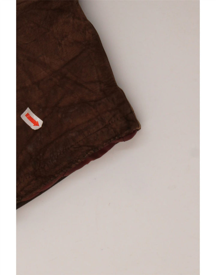 VINTAGE Abrigo de doble botonadura para hombre IT 54 2XL Cuero marrón