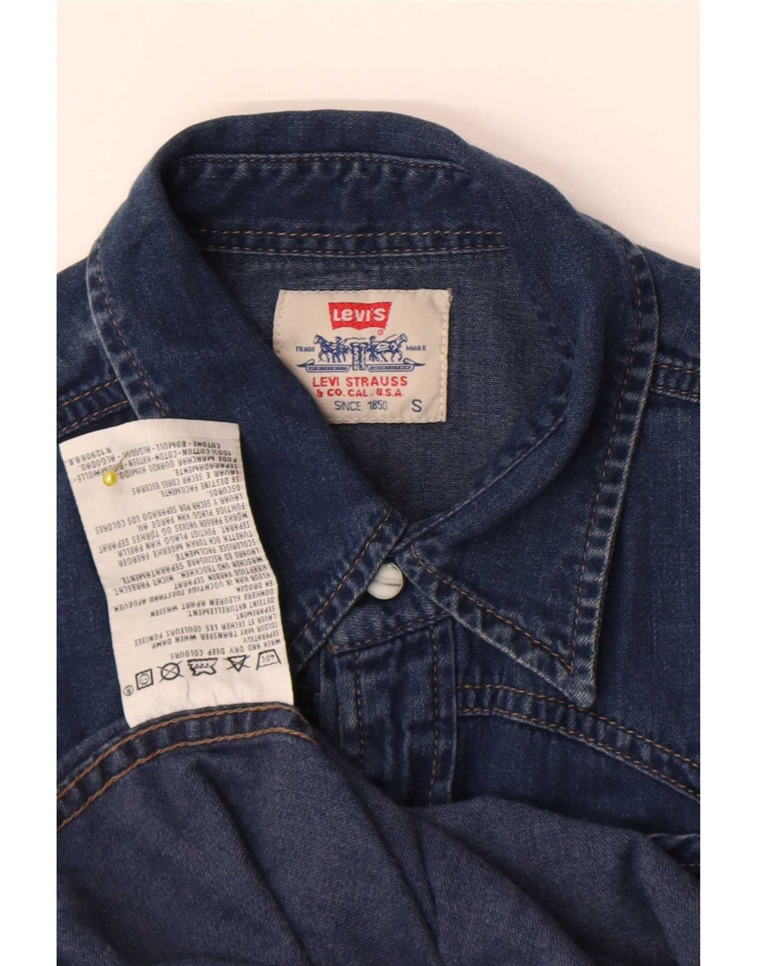Levi's Hombre Camisa Vaquera Pequeña Algodón Azul