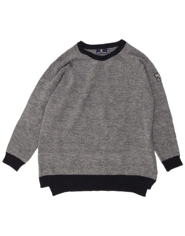 Marina Militare Jersey para mujer con cuello barco UK 44 Acrílico gris medio