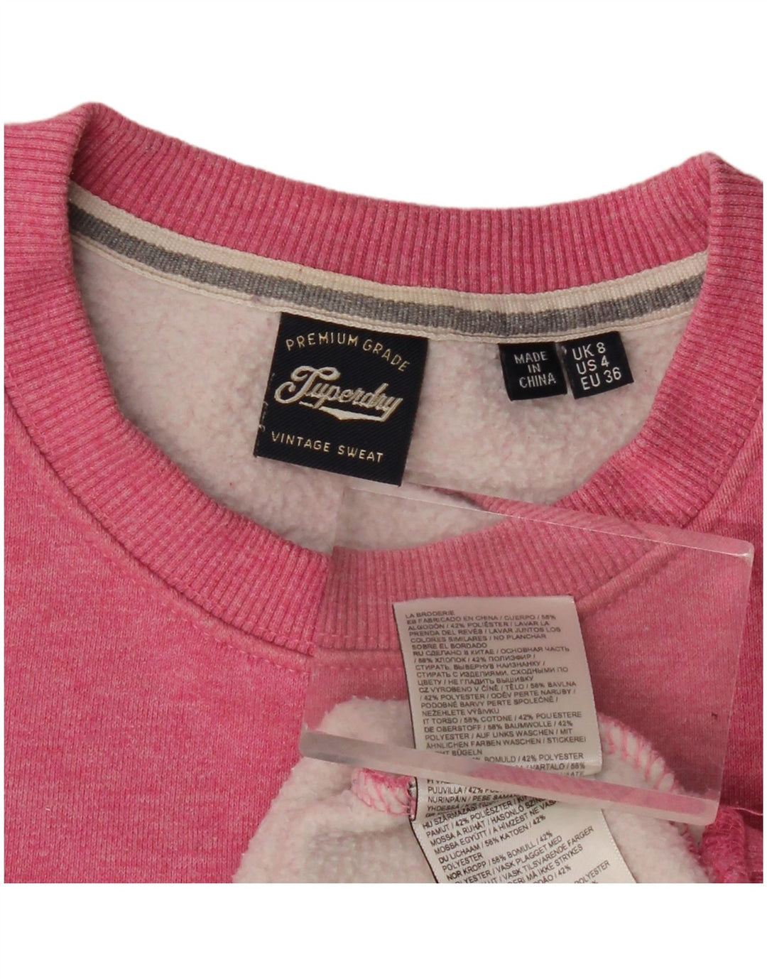 Superdry Mujer Sudadera Jumper UK 8 Small Rosa Algodón