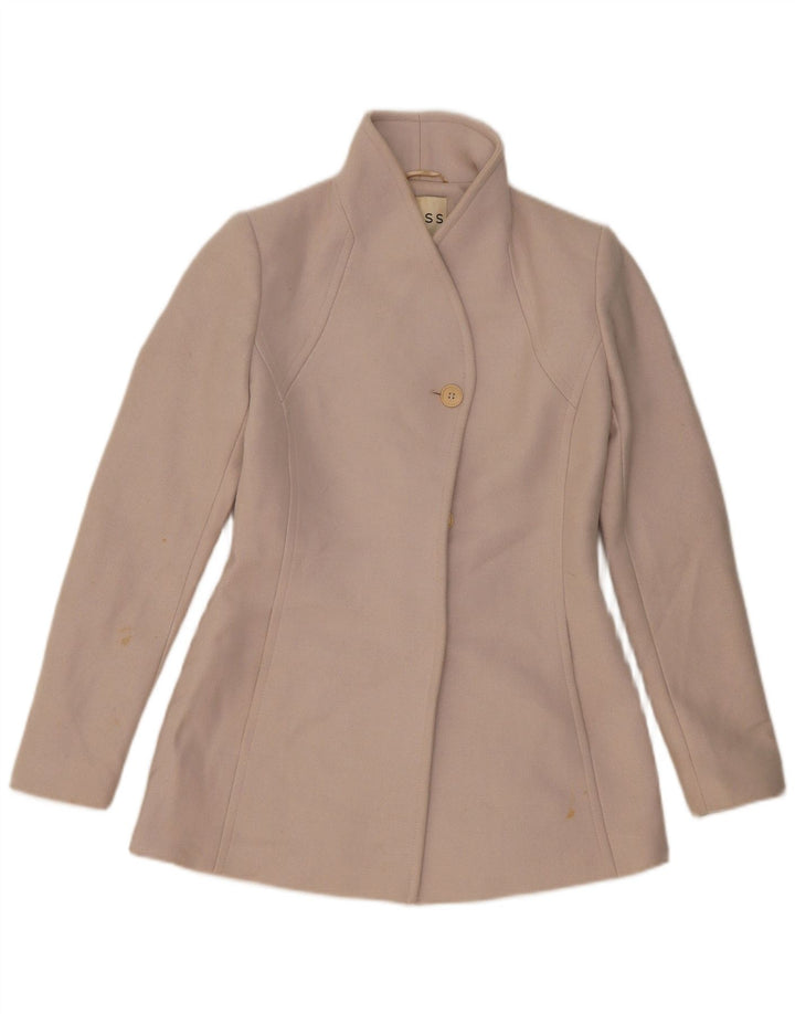 Chaqueta tipo blazer de 2 botones para mujer Reiss UK 10 Small Beige Wool