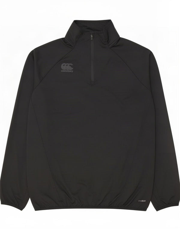 Canterbury Mens Zip Neck Jersey Chándal Top XL Poliéster Negro