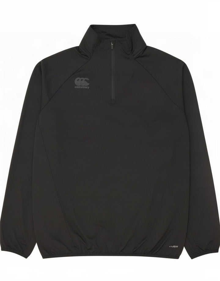 Canterbury Mens Zip Neck Jersey Chándal Top XL Poliéster Negro