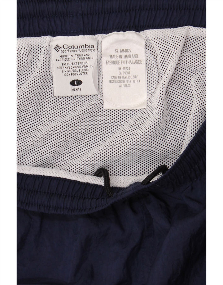 COLUMBIA Pantalones cortos deportivos para hombre, talla grande, nailon azul marino