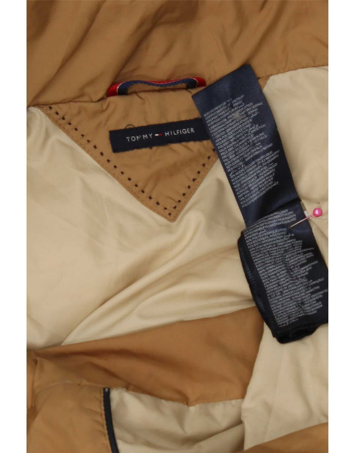 Tommy Hilfiger Abrigo acolchado con capucha para mujer UK 10 Small Marrón Poliéster