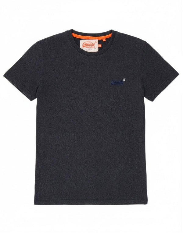 Superdry Camiseta para hombre Top XS Algodón moteado azul marino