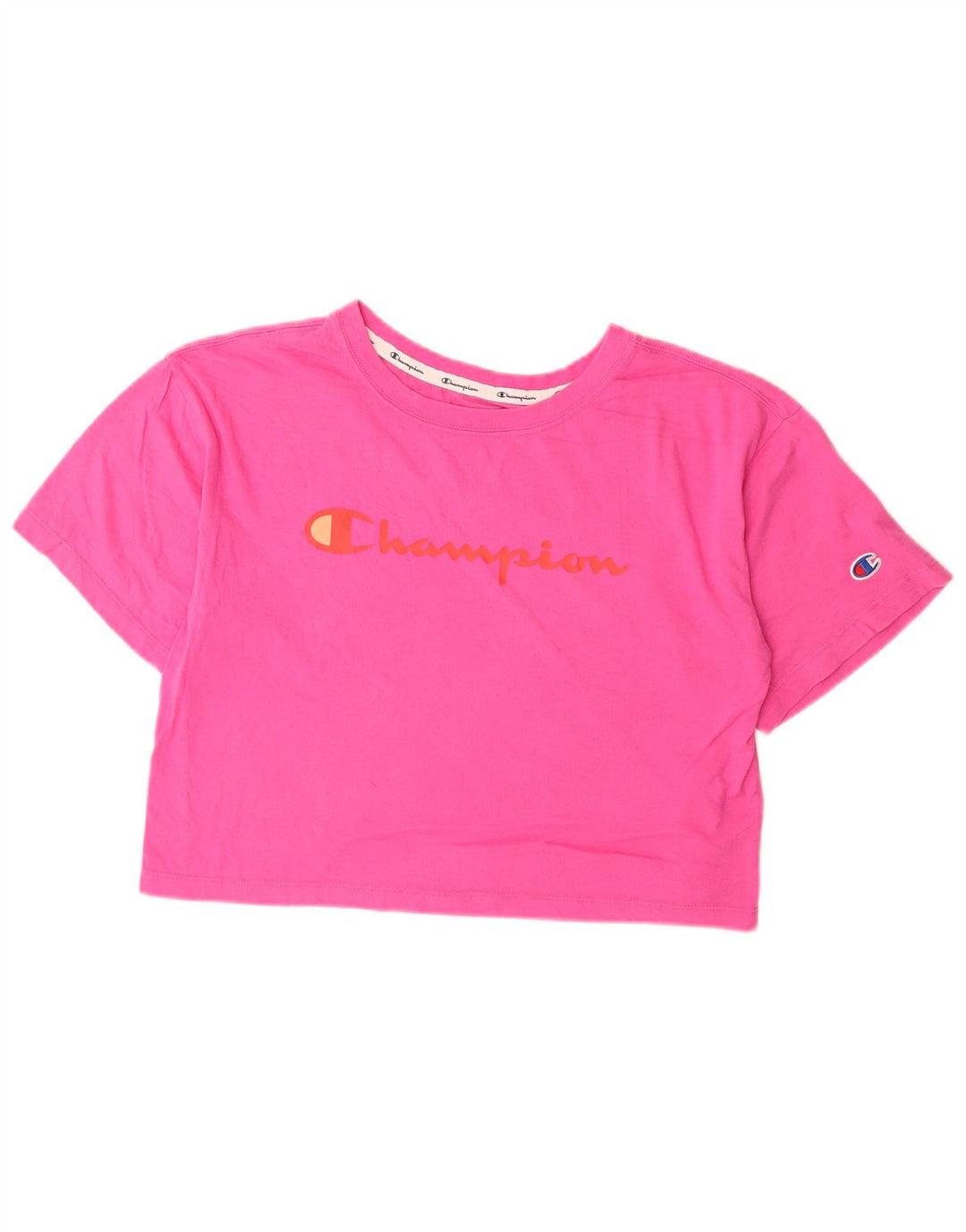 CHAMPION Camiseta corta con gráfico para mujer UK 10 Small Pink