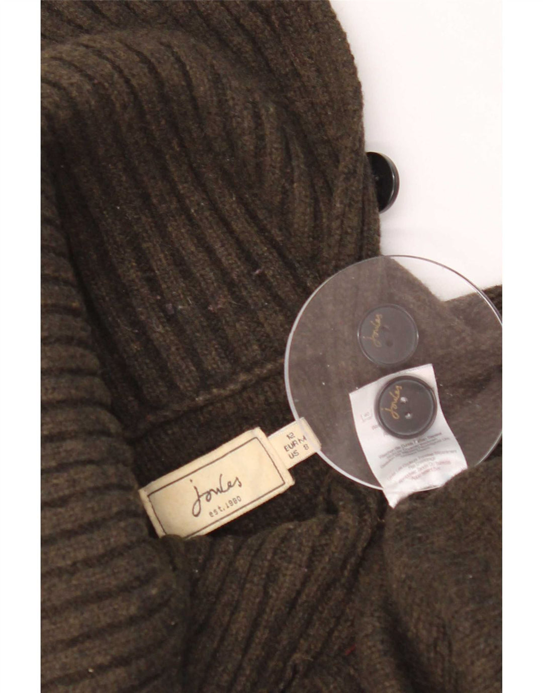 Joules Suéter corto con cuello vuelto para mujer UK 40 Lana caqui mediana