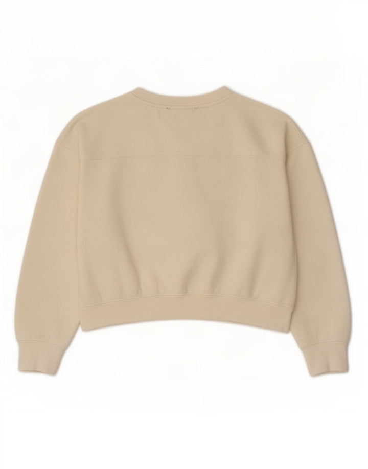 Zara Mujer Crop Sudadera De Gran Tamaño Jersey UK 14 Medium Off White