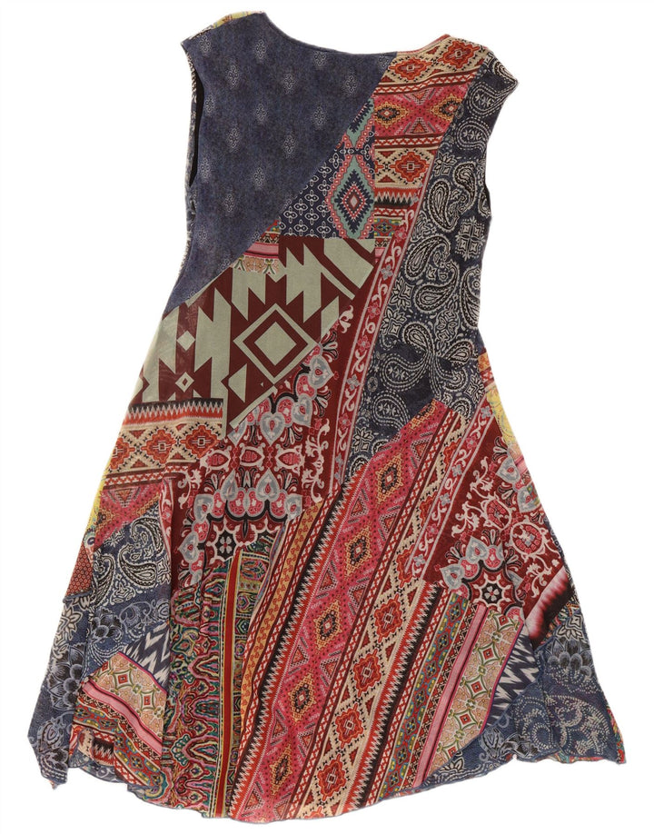 Desigual Vestido acampanado gráfico para mujer UK 20 2XL Patchwork multicolor