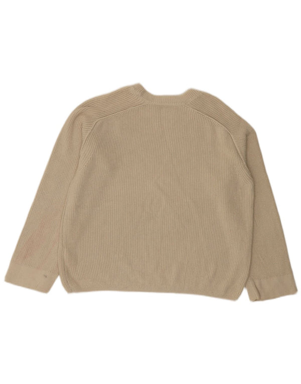 Tommy Hilfiger Suéter extragrande con cuello redondo para mujer UK 6 XS Beige