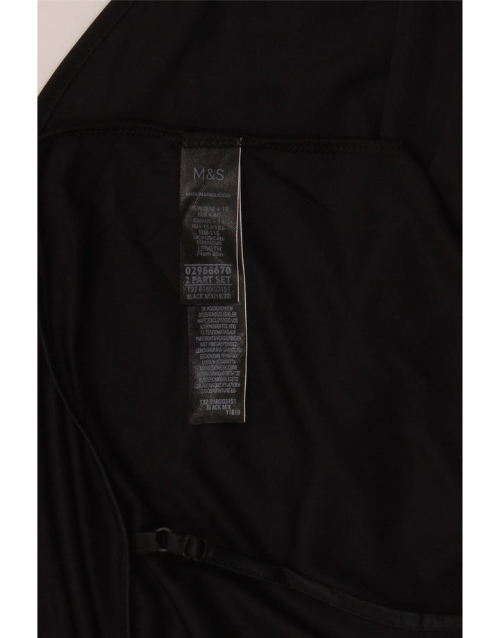 Marks & Spencer Vestido lencero para mujer UK 40 XL Poliéster negro