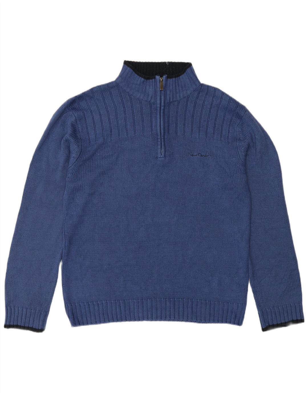 Pierre Cardin - Jersey con cuello y cremallera para hombre, talla grande, color azul