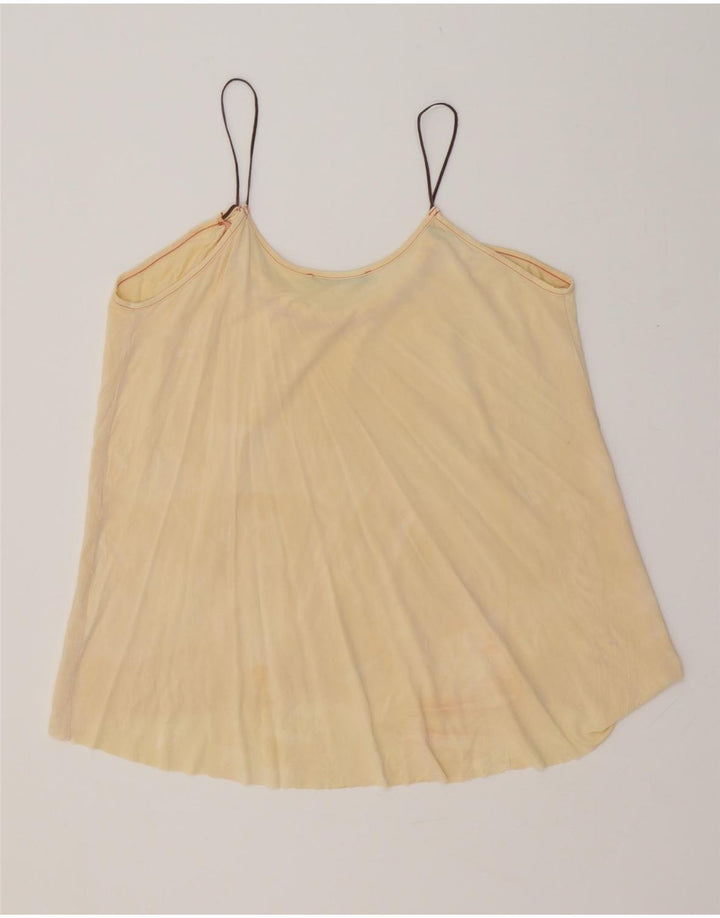 ZARA Mujer Crop Cami Top UK 40 Medio Amarillo