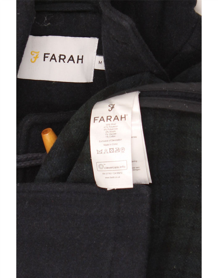 Farah - Trenca con capucha para hombre, talla 38, lana azul marino mediana