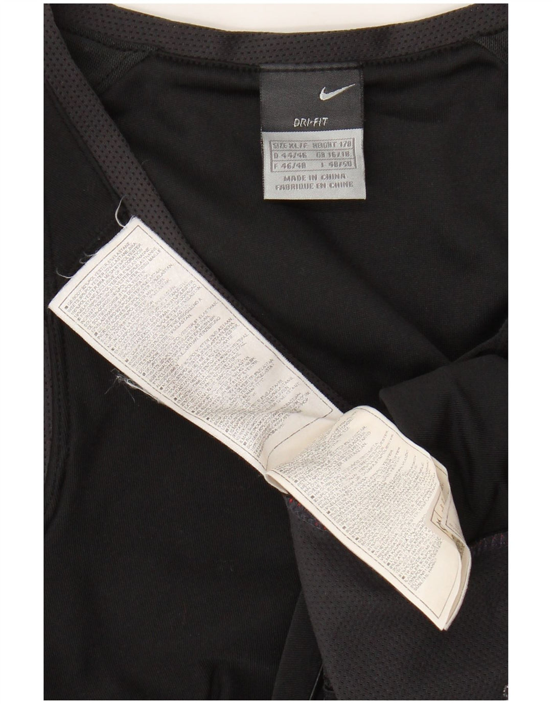 NIKE Mujer Dri Fit Crop Vest Top UK 40/40 XL Negro Colorblock Poliéster