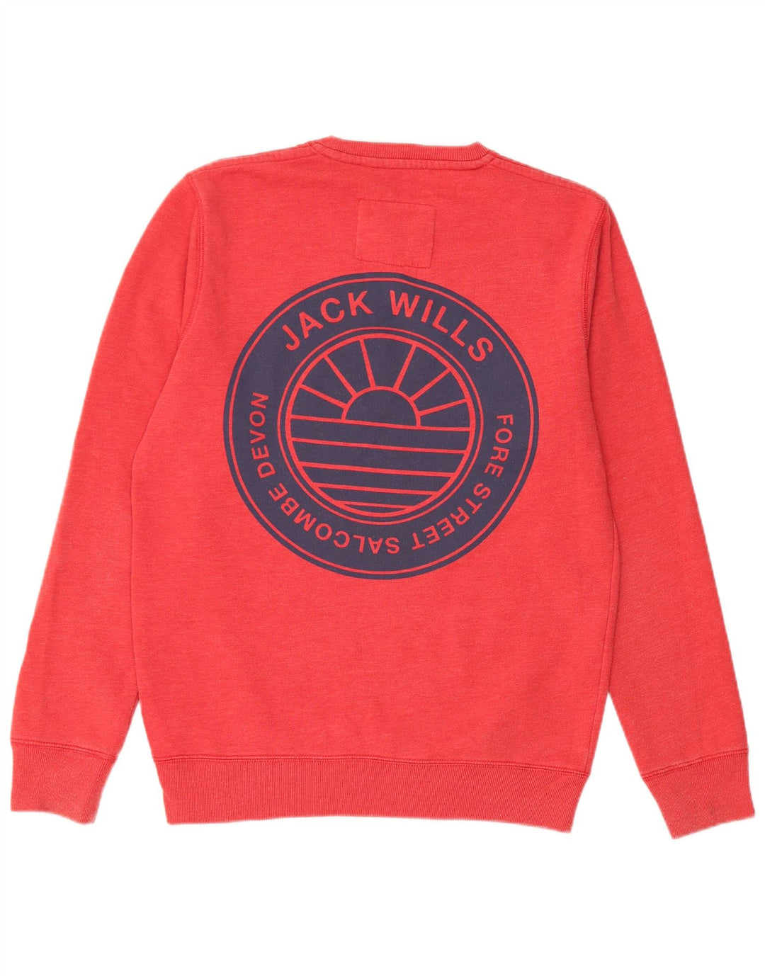 JACK WILLS Sudadera gráfica para hombre Jumper Medium Red Cotton