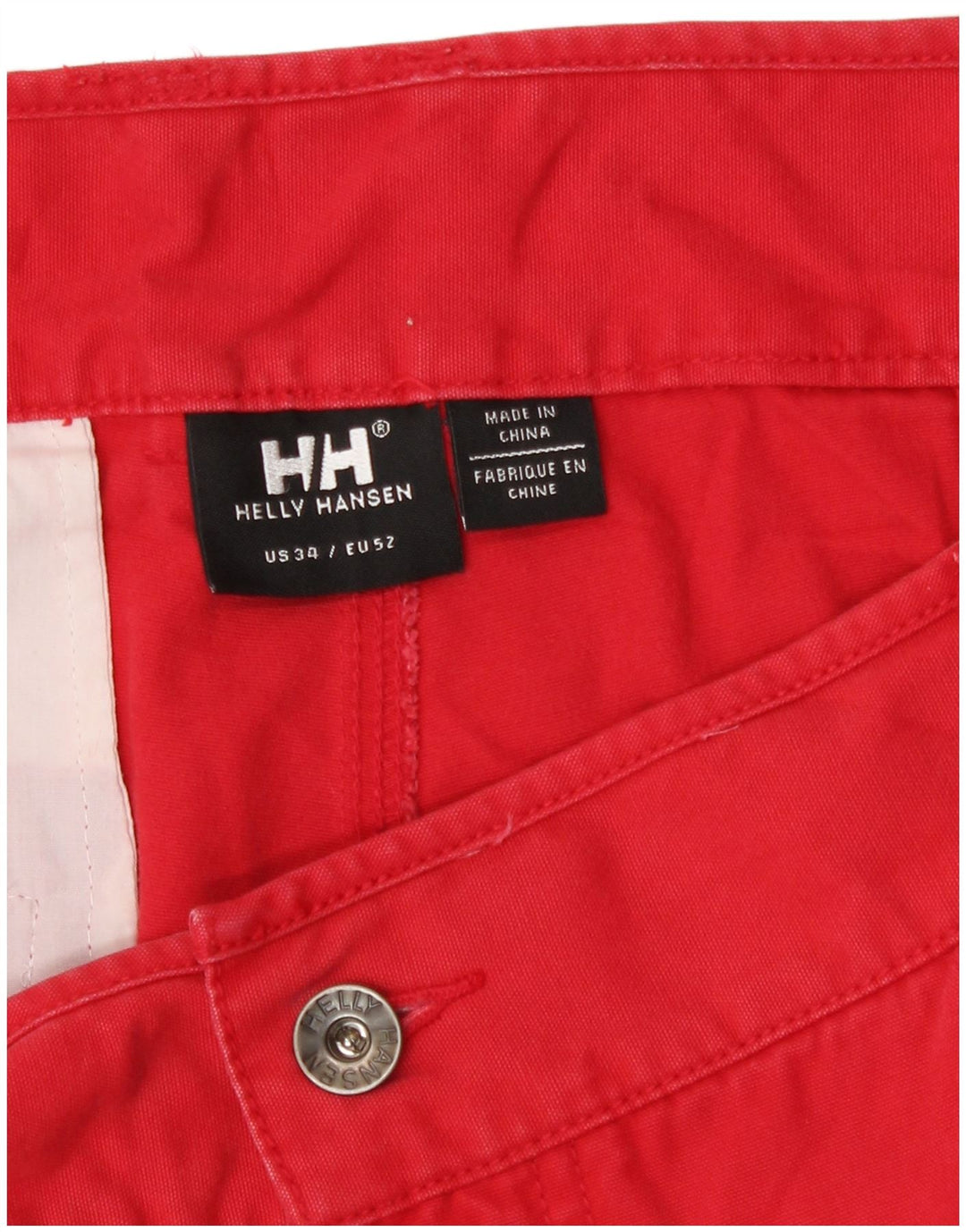 Helly Hansen Pantalones cortos chinos para hombre W34 Algodón rojo grande
