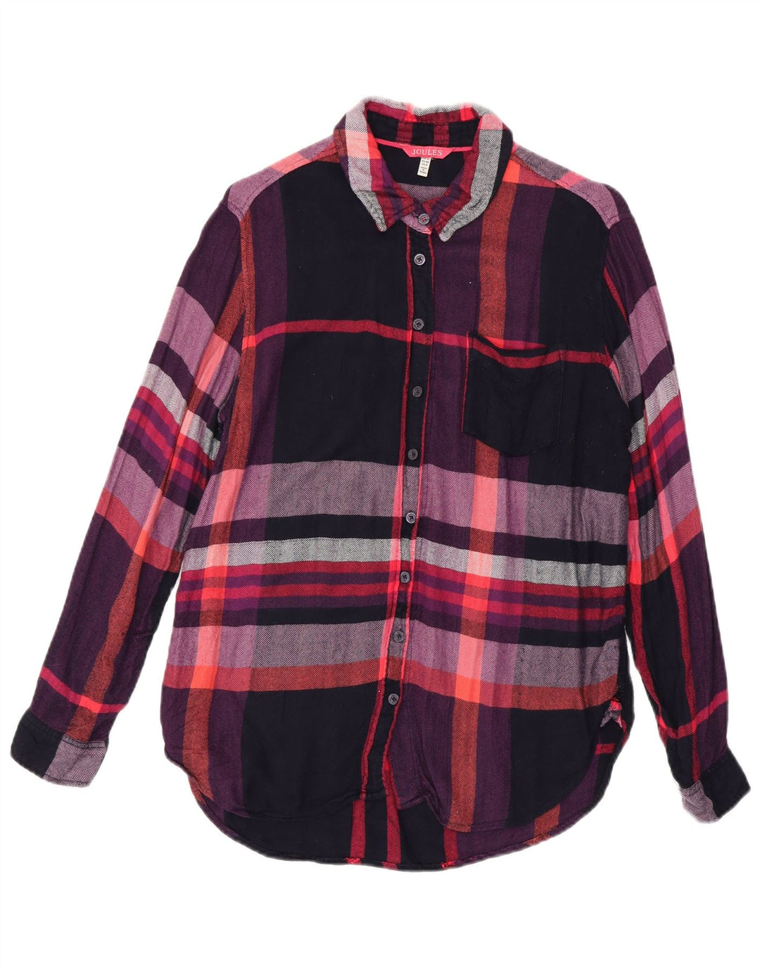 Camisa de franela para mujer Joules UK 40 Medium Black Check