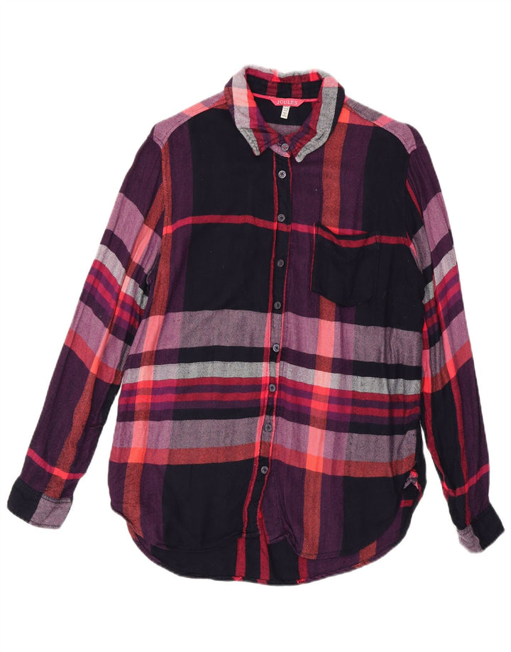 Camisa de franela para mujer Joules UK 40 Medium Black Check