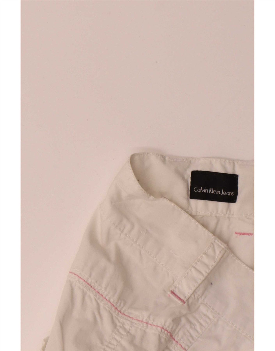 Pantalones cortos Calvin Klein para mujer W28 Algodón blanco mediano
