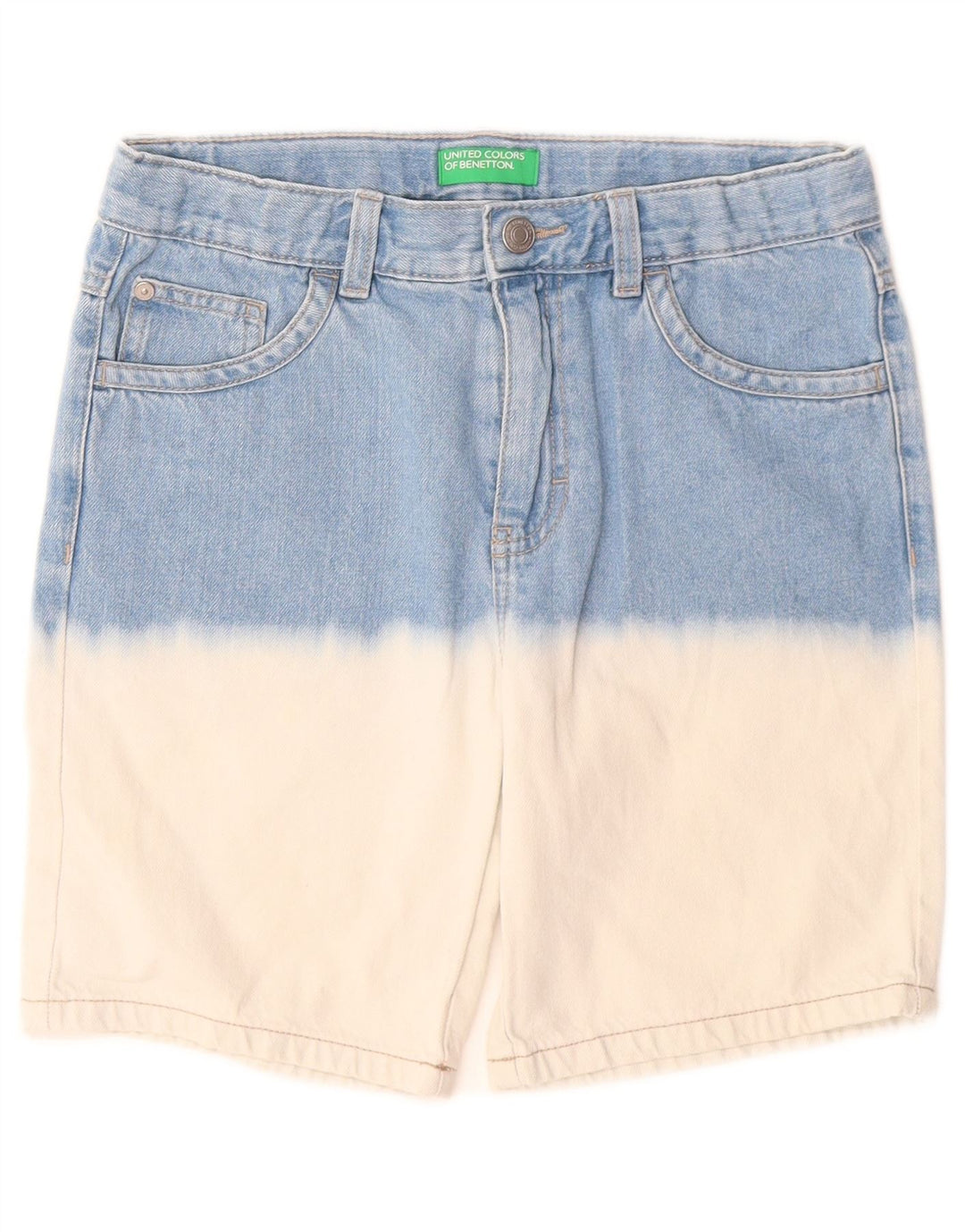 BENETTON Shorts vaqueros para niño 10-11 años W26 XL Algodón color block azul