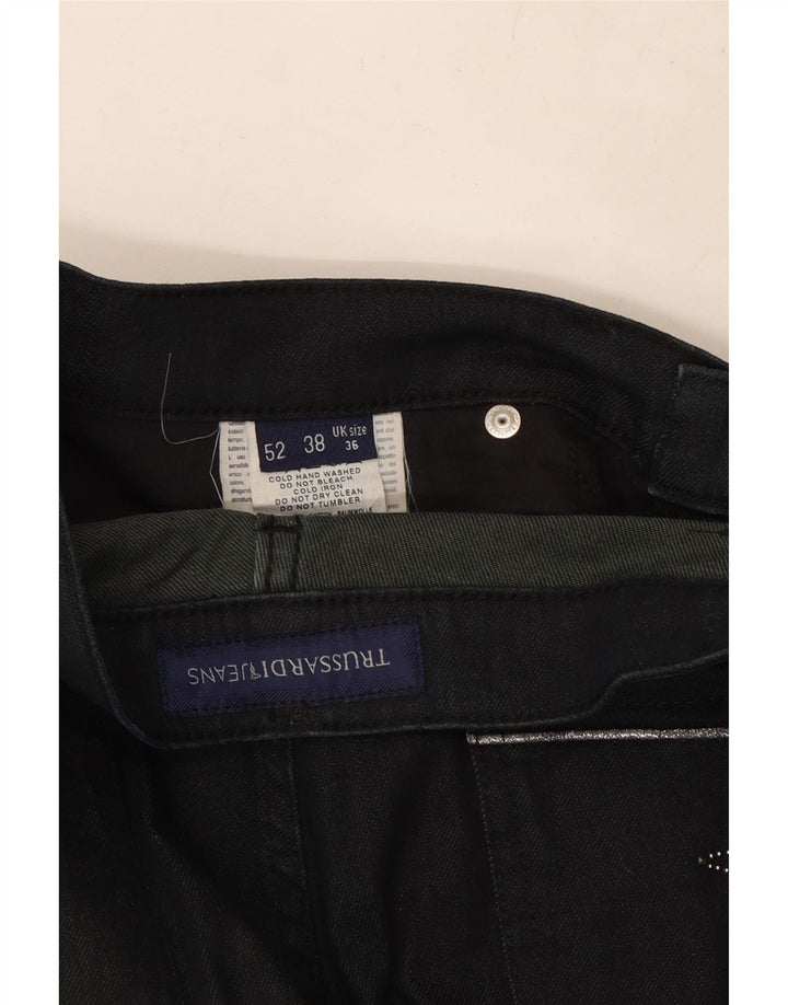 TRUSSARDI Vaqueros rectos para hombre W36 L33 Algodón negro