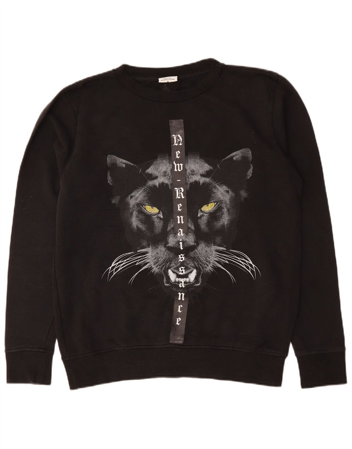 Marcelo Burlon Hombre Sudadera Gráfica Jumper Small Algodón Negro