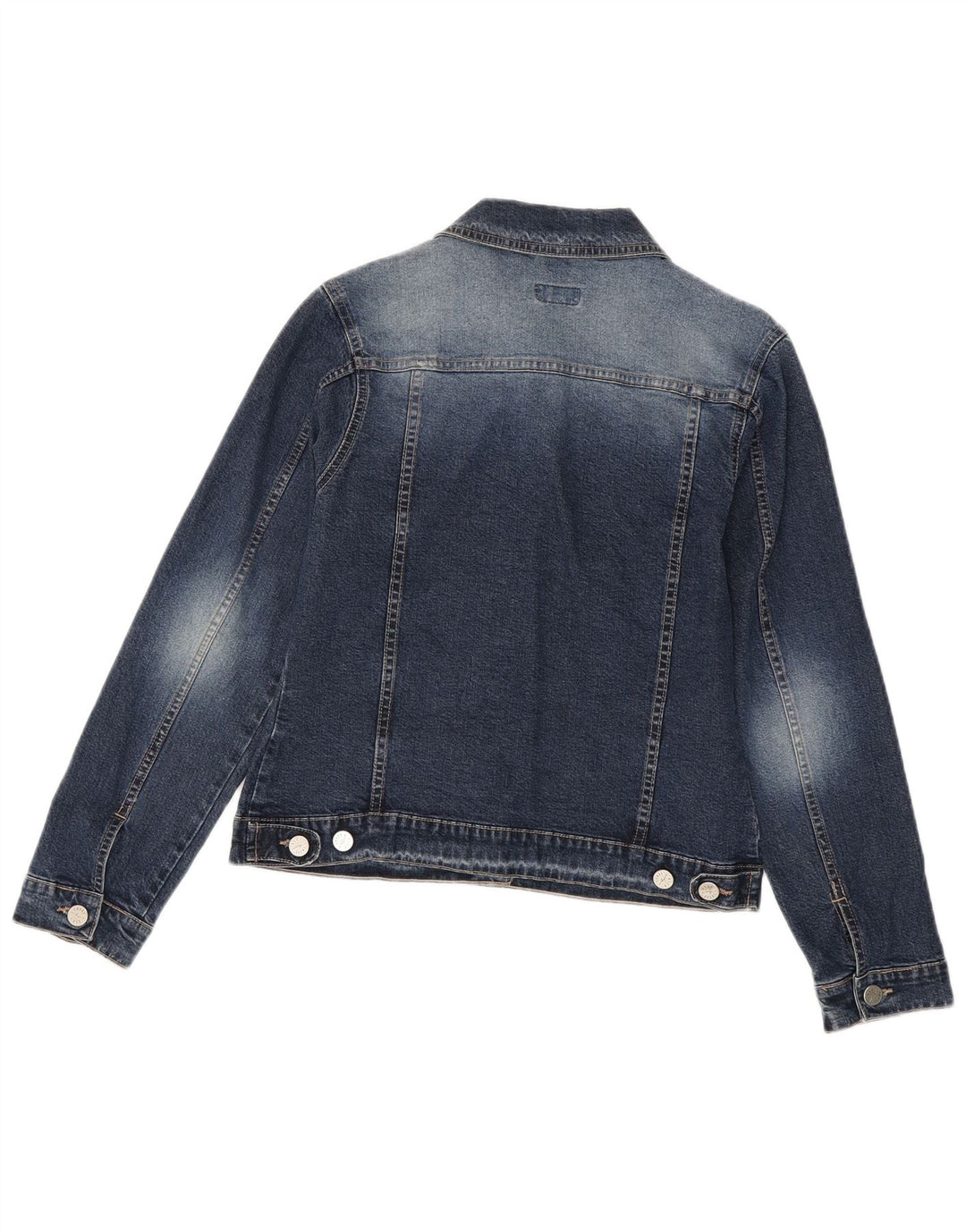 Vintage mujer chaqueta de mezclilla Reino Unido 10 pequeño algodón azul