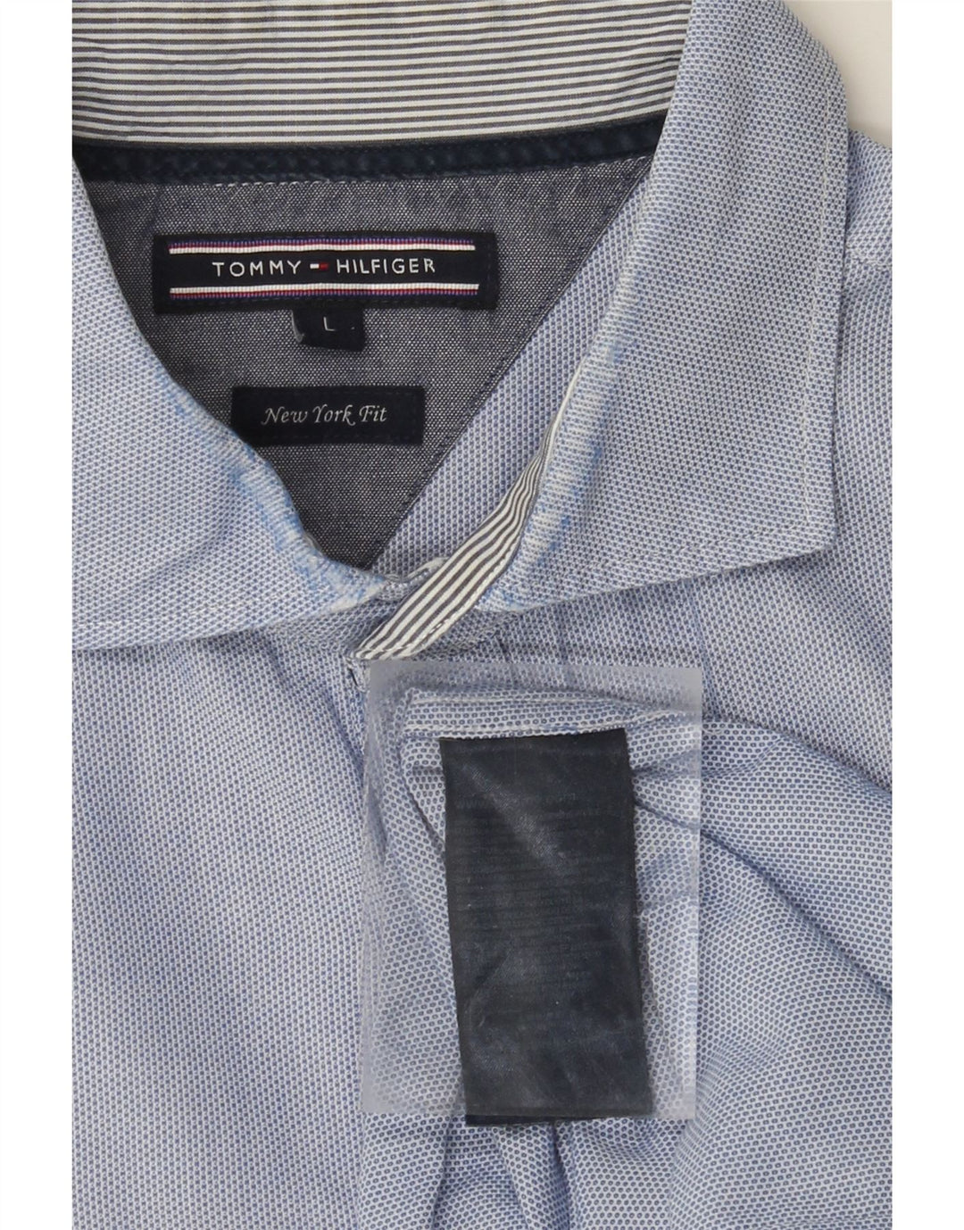TOMMY HILFIGER Camisa New York Fit para hombre Algodón azul grande